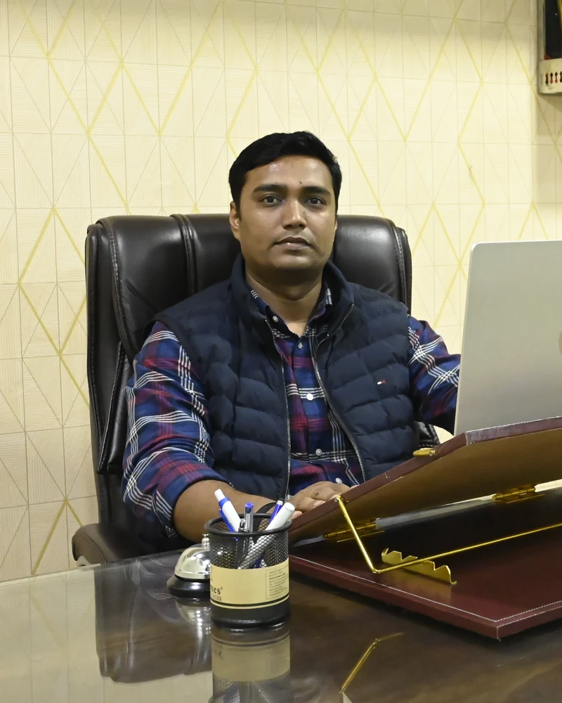 Mr. Vikas Wanve, Founder and CEO of Global Agrovets, at his desk